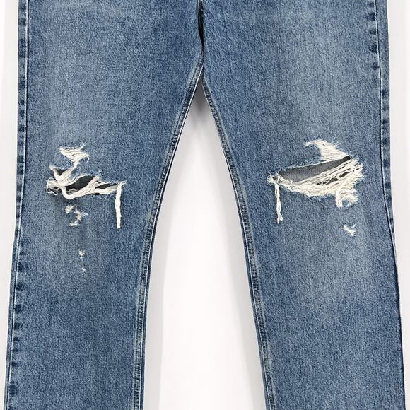 AGOLDE NWT Mia Mid Rise Straight Jeans Women’s Size 30 Distressed Blue Denim - Picture 3 of 7